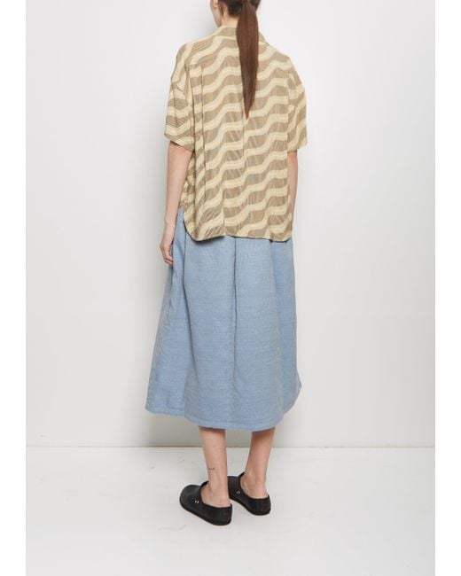 Visvim Blue Julie Open Collar Blouse