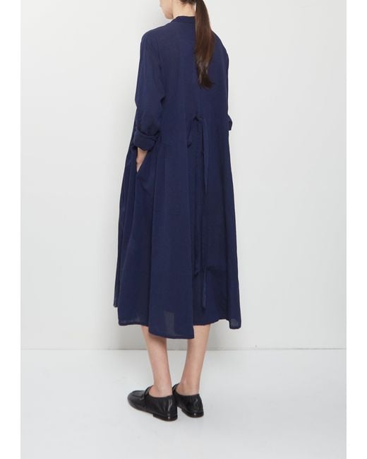 Pas De Calais Blue Organic Cotton Shirt Dress