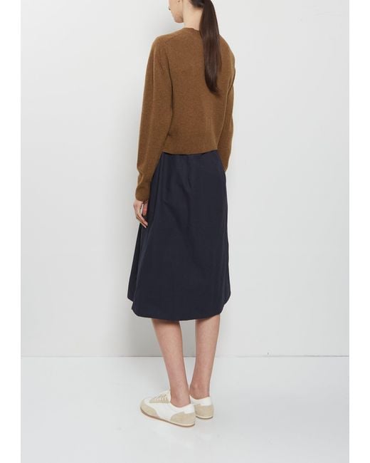 Margaret Howell Blue Cropped Merino Wool Cashmere Cardigan