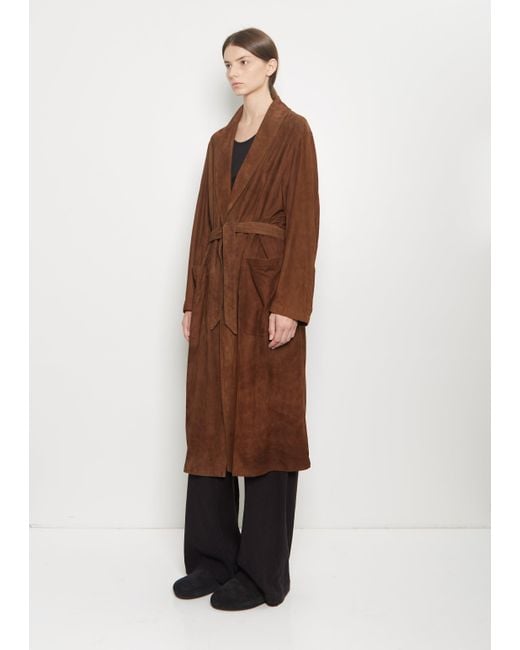 Comoli Brown Suede Robe Coat