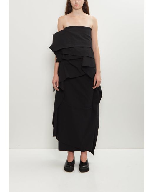 Issey Miyake Black Washi Paper Collapsing Sculpture Skirt