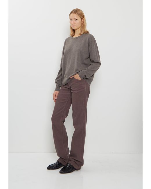 The Row Gray Carlyl Cotton Corduroy Pant