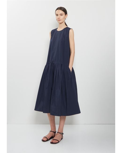 Apuntob Blue Technical Cotton Sleeveless Dress