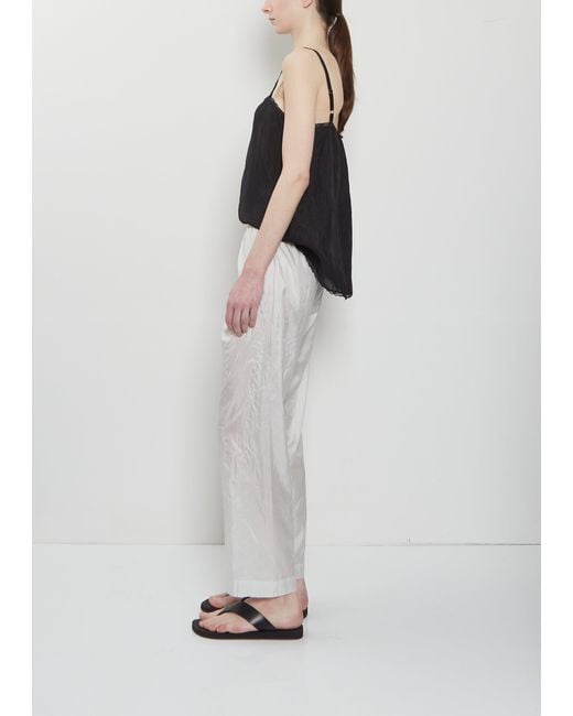 Dosa White Silk Habutai Pajama Pants