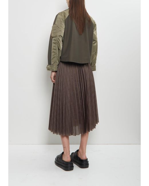 Sacai Brown Grosgrain X Nylon Twill Blouson