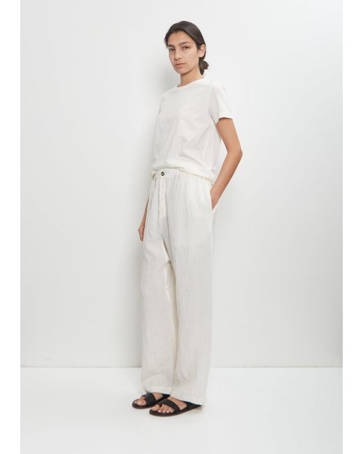 Sofie D'Hoore White Linen Pilar Low Crotch Pant