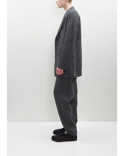 Yohji Yamamoto Gray Linen Raglan Sleeve Blazer