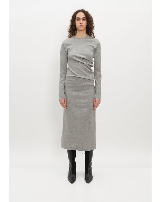 Totême  Gray Twisted Flannel Dress