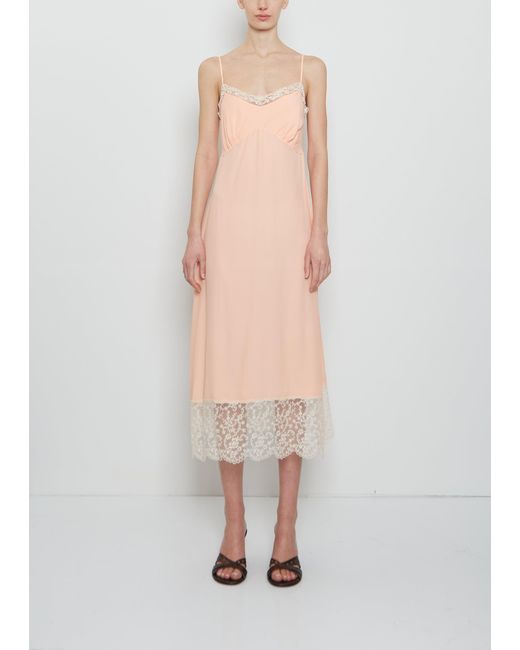 Simone Rocha White Silk Blend Lace Trim Slip Dress