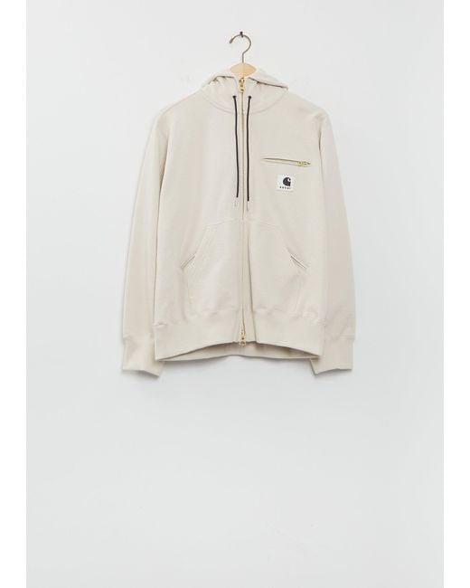 SACAI X CARHARTT WIP White Cotton Jersey Hoodie