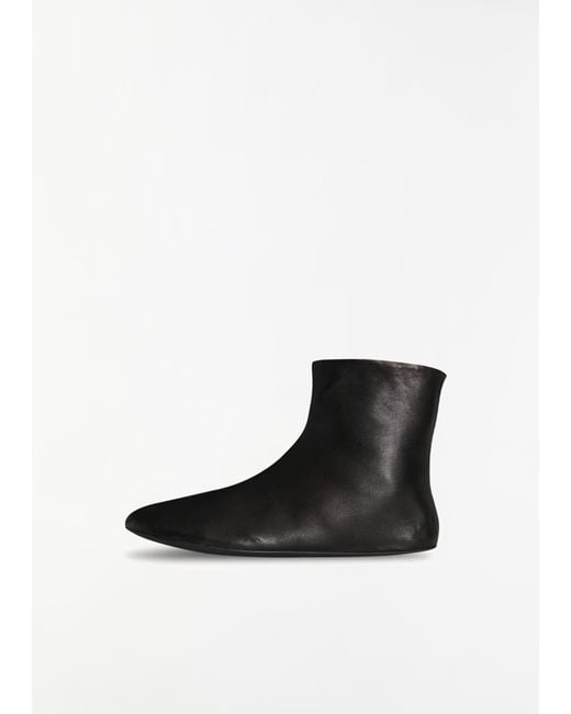 The Row Black Stella Leather Bootie