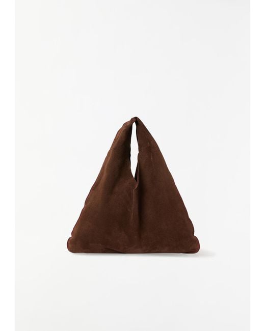 The Row Brown Suede Bindle, Small