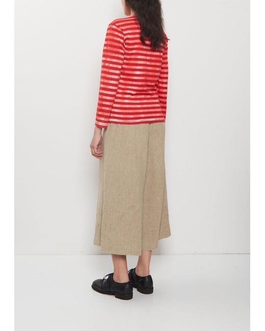 Comme des Garçons Red Cotton Jersey Long Sleeve Tee