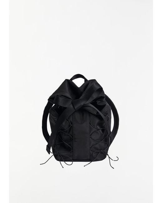 Simone Rocha Black Sporty Lace Up Military Backpack