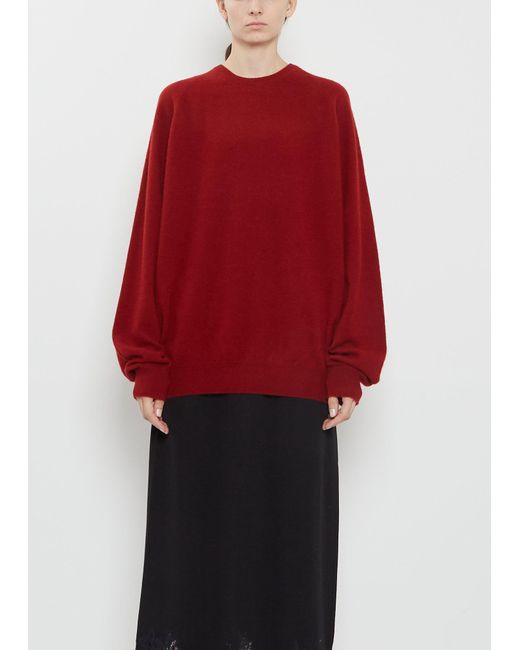 Frenckenberger Red Bf R-neck Cashmere Mono Sweater