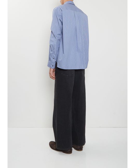 Sacai Men Blue Cotton Poplin Shirt