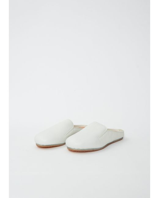 Guidi White Leather Slipper