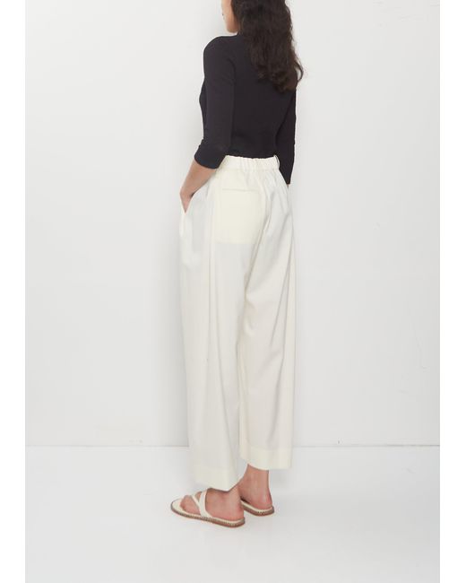 Issey Miyake White Belted Wool Pants