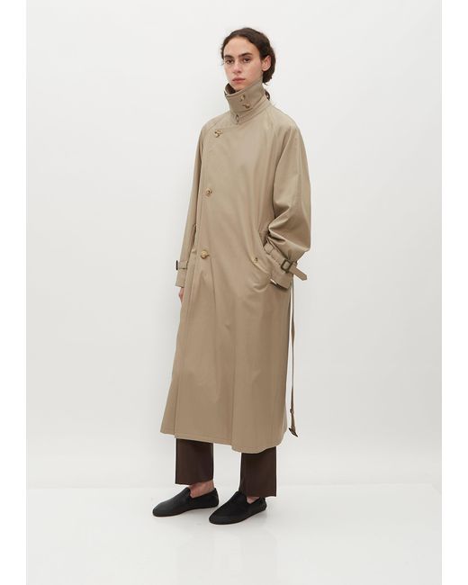 AURALEE Washed Finx Chambray Trench Coat in Natural | Lyst