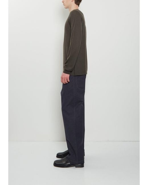 Frenckenberger Gray Longsleeve Raglan Cashmere T-shirt Mono