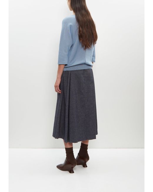 Stephan Schneider Blue Merino Wool-cotton Unita Boatneck Sweater