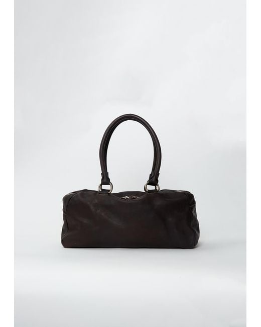 Guidi Black Shoulder Leather Bag, Medium