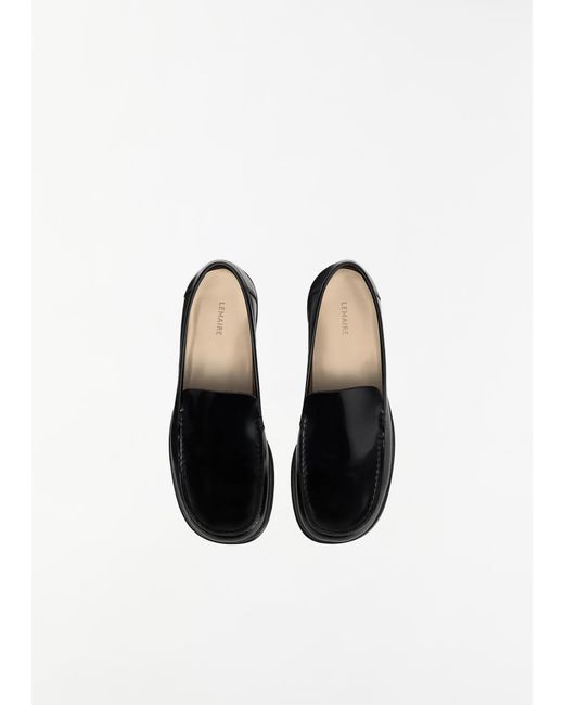 Lemaire White Shiny Finish Leather Loafer