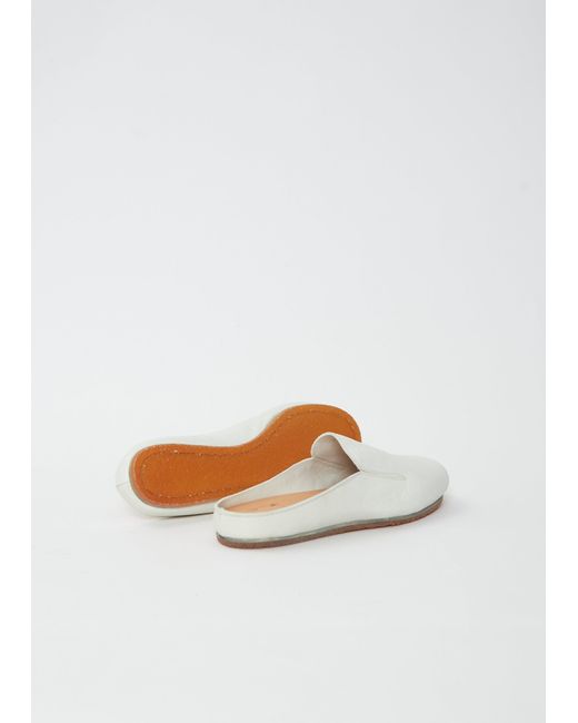 Guidi White Leather Slipper