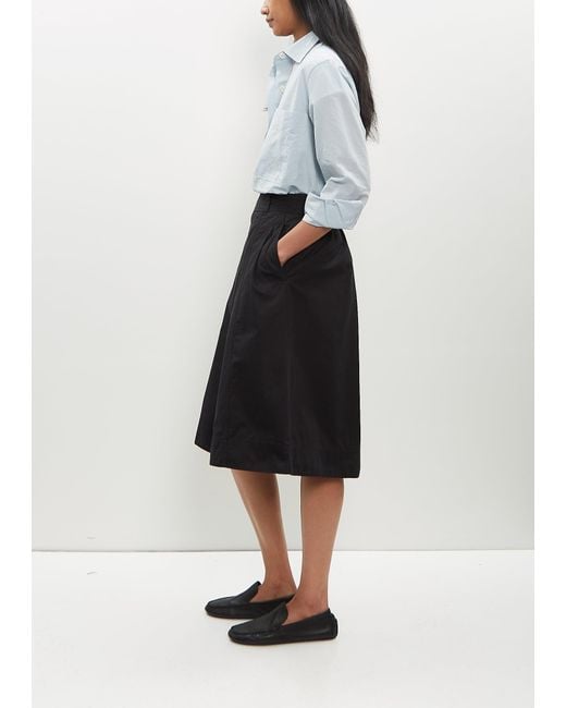 MHL by Margaret Howell Black Panelled Cotton Twill Scout Skirt