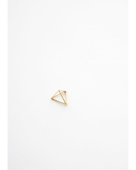 Shihara Triangle Earring 10 Yg in White | Lyst