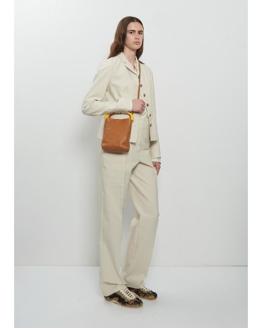 Dries Van Noten White Crisp Leather Bag