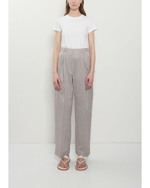 Dries Van Noten White Partan Cotton Silk Pants