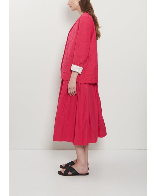 Apuntob Red Open Front Technical Poplin Jacket