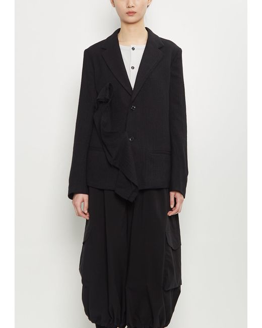 Y's Yohji Yamamoto Black Wool Drape Jacket