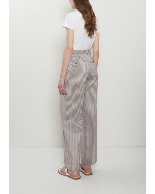 Dries Van Noten White Partan Cotton Silk Pants