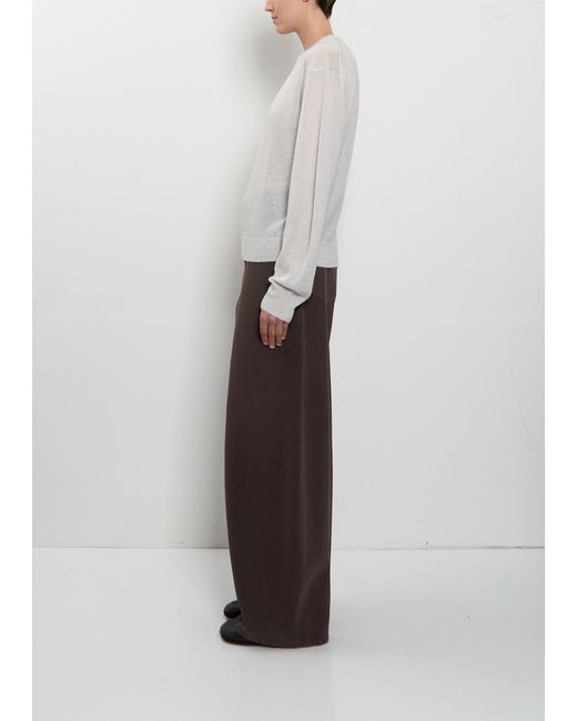6397 White Sheer Crew Neck Alpaca Sweater