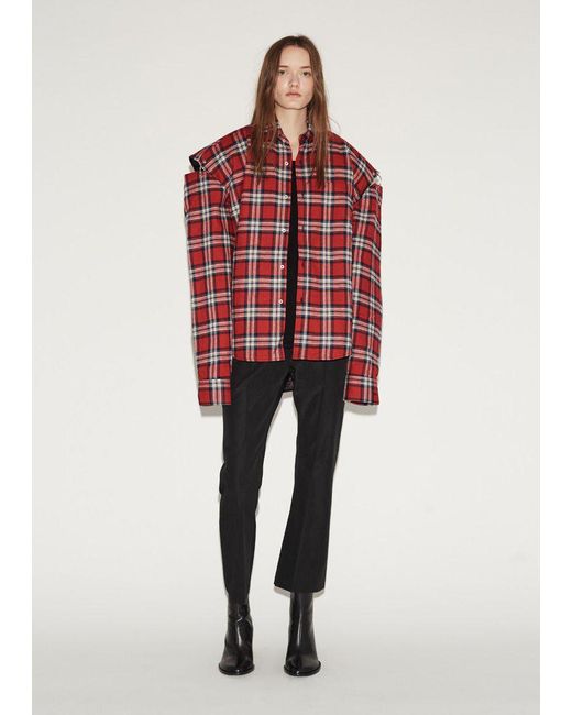 Vetements Flannel Shirt Jacket in Red 