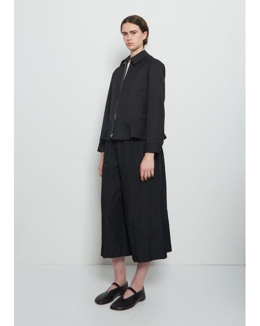 Comme des Garçons Black Wool Tech Peplum Zip Up