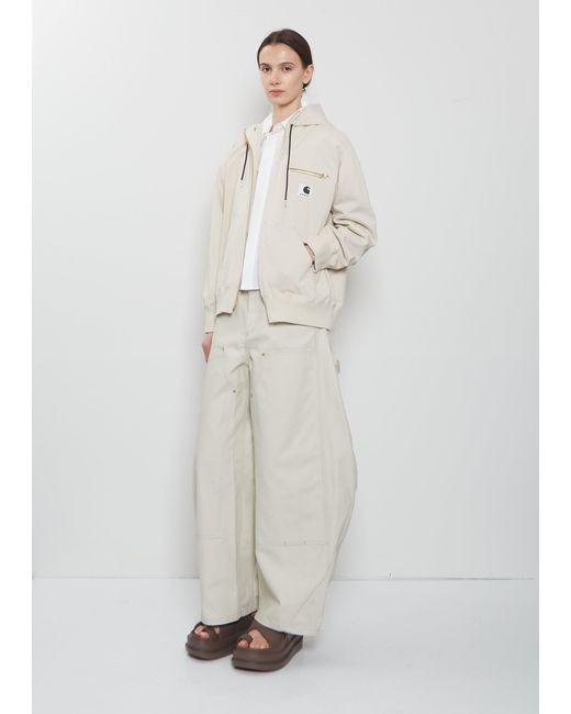 SACAI X CARHARTT WIP White Cotton Jersey Hoodie