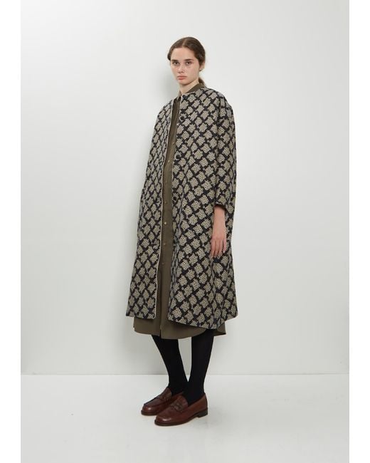 Minä Perhonen Natural Cheerful Collarless Cotton Wool Coat