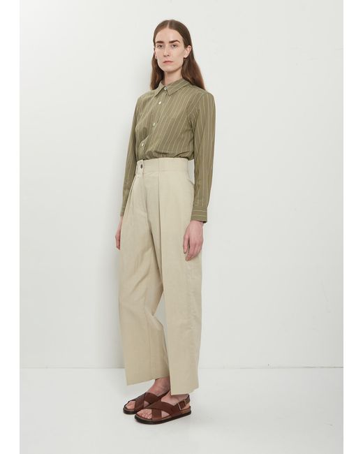 Margaret Howell Natural Wide Belt Loop Cotton Linen Trouser