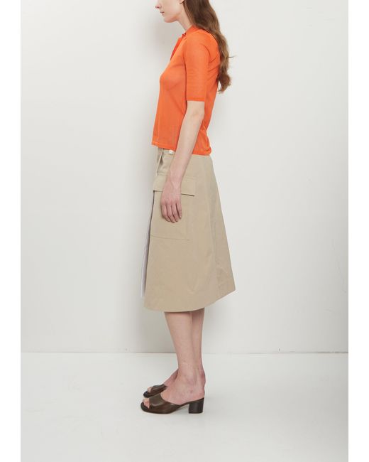 Plan C Orange Intarsia Cotton Polo Shirt