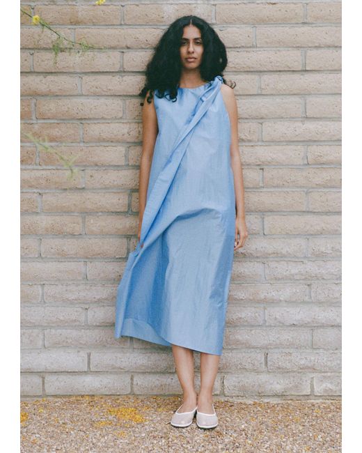ELEH Blue Bow Technical Cotton Dress