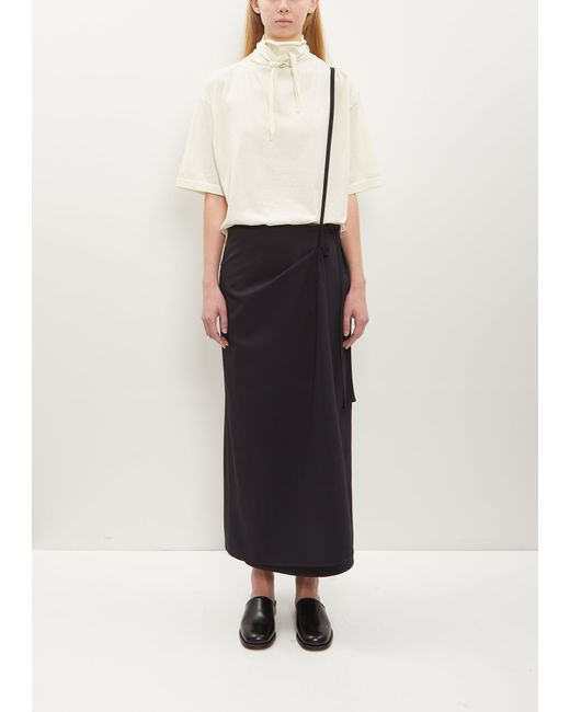 Lemaire White Light Wool Tailored Wrap Skirt