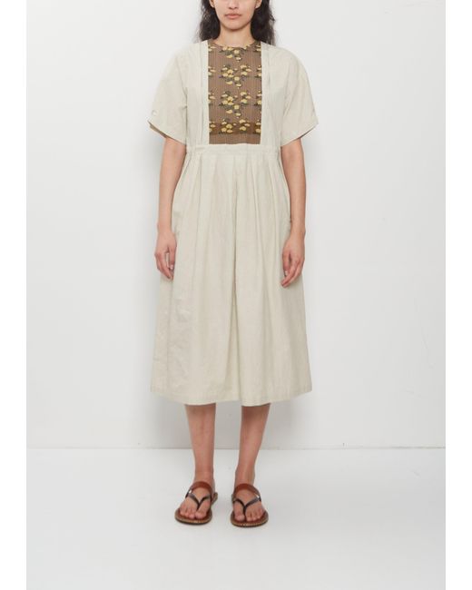 Antipast Natural Sock Knit Detail Cotton Dress