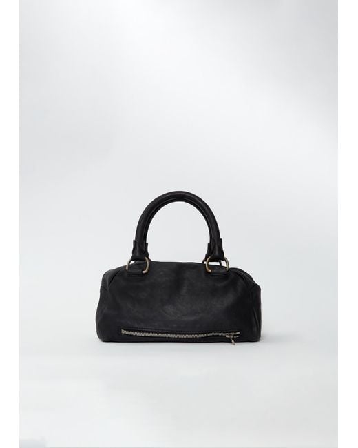 Guidi Black Shoulder Leather Bag, Small