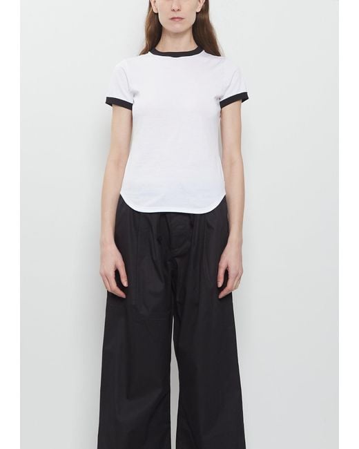 Meta Campania Collective White Lucy Curved Hem Fitted T Shirt