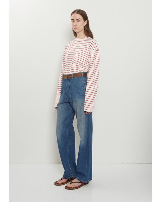 Plan C Blue Belt Denim Trousers