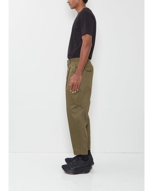 Comme des Garçons Green Pleated Cotton Pants