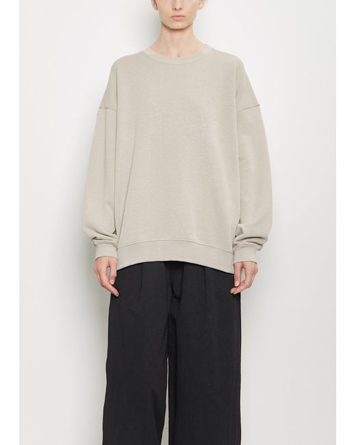 Lauren Manoogian White Pima Cotton Terry Crewneck